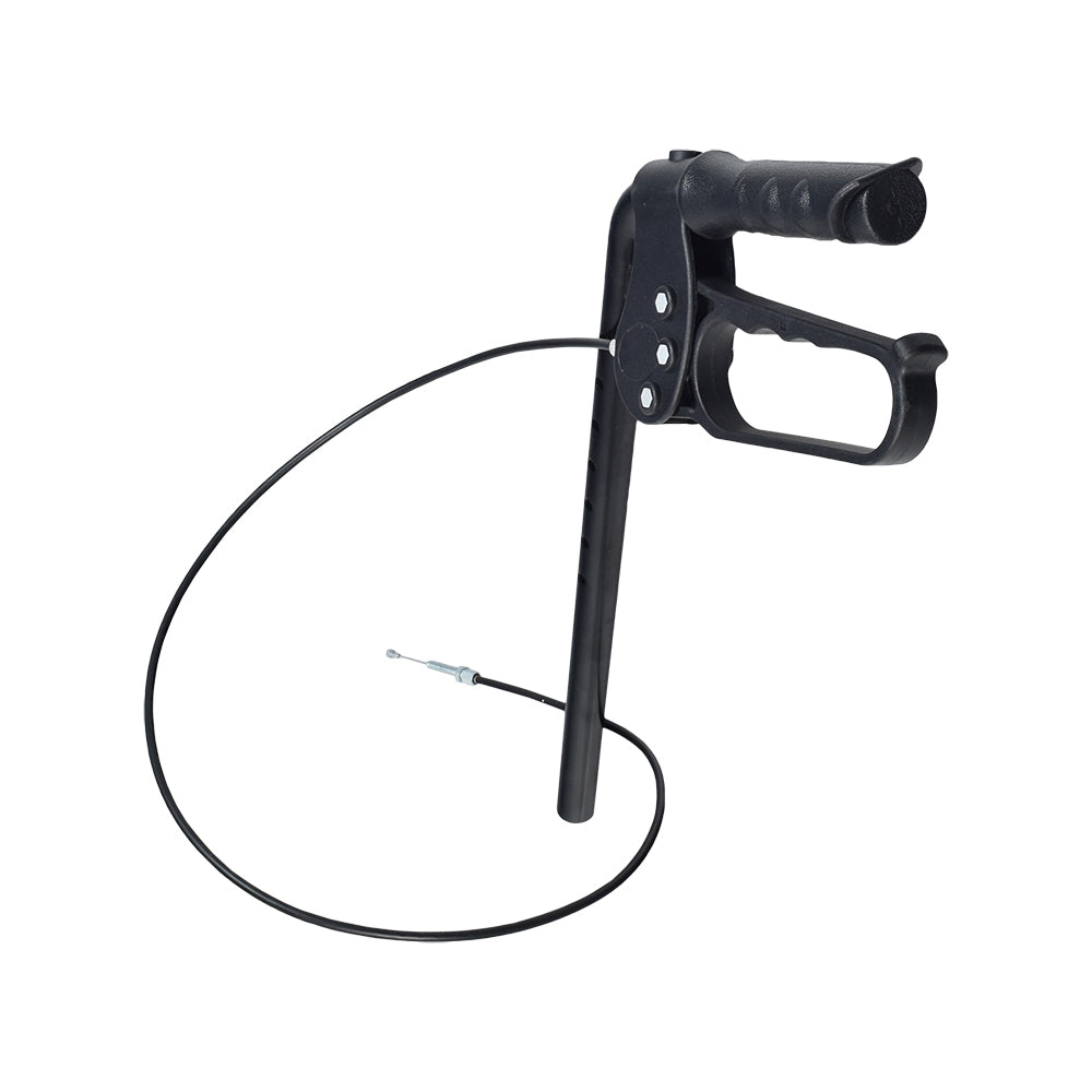 Left Handlebar Brake Assembly for the Drive Medical Bariatric Rollator (10216), featuring a black handle attached to a cable, essential for maintaining your scooter or power chair's functionality.