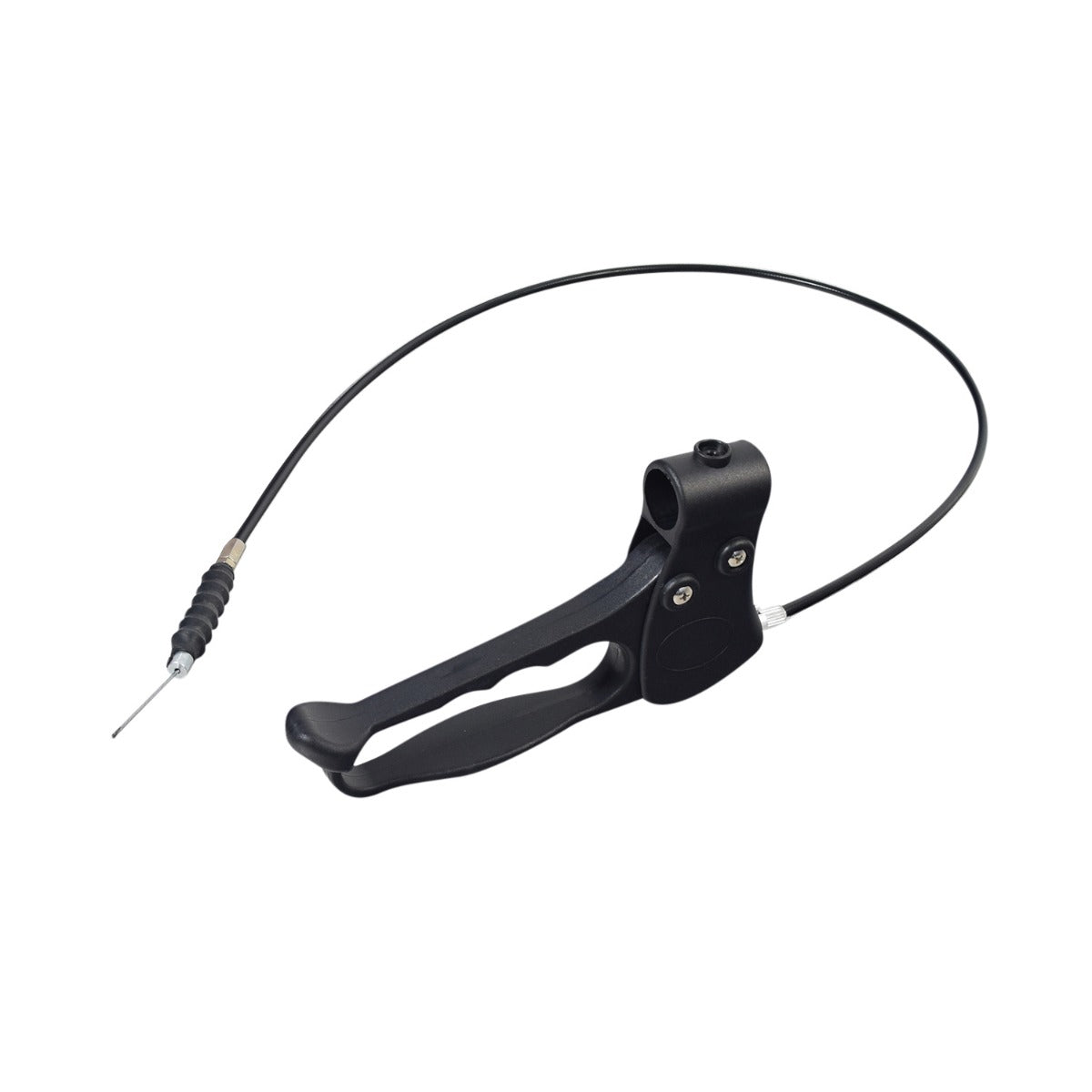 Handbrake & Cable for the Drive Medical R900 Rollator, featuring a black plastic handle with an attached wire, showcasing a convenient hand loop design suitable for mounting on either side.