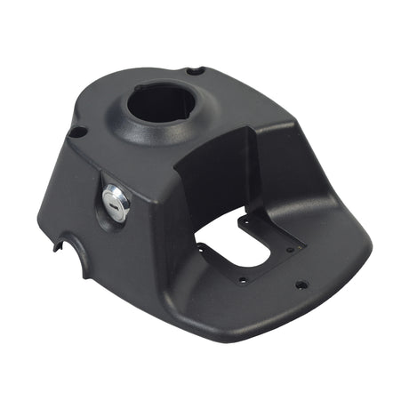 Lower Tiller Cover for the Drive Medical Spitfire Scout (SFSCOUT3/SFSCOUT4), a black plastic object with a precise keyhole, essential for maintaining your scooter or power chair.