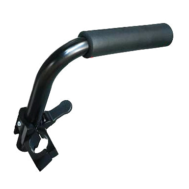 Left Elbow Rest compatible with Drive Medical Duet Rollator/Transport (795) with 1A or 2Y Prefix, featuring a black handlebar and a metal clip attachment.