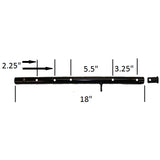 Right Rear Leg & Axle Sleeve for the Drive Medical Adjustable Height Rollator with 6 Casters, featuring a black metal bar with multiple holes, designed to maintain your scooter or power chair's functionality.