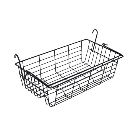 Wire basket with hooks for the Drive Medical Durable 4-Wheel Rollator with 7-1/2 Casters (10257), suitable for holding items securely.