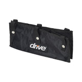 Under-Seat Tote Bag for Drive Medical Rollators 726, 728, & 10261 featuring snap-on straps and a white logo, designed to fit securely under the seat, creating an open-top storage space.