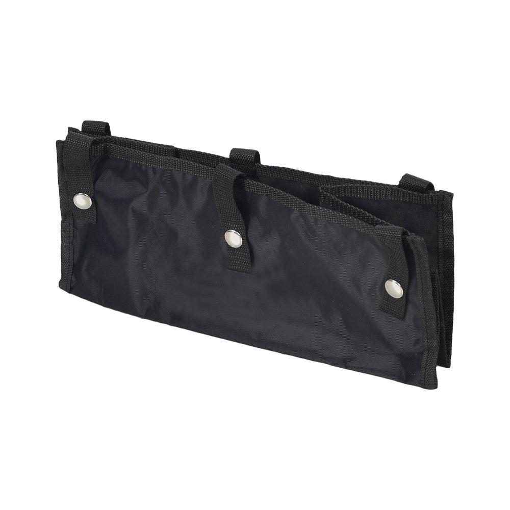 Under-Seat Tote Bag for Drive Medical Rollators 726, 728, & 10261: A black bag with three straps designed to secure to rollator cross-bars, offering an open-top storage solution under the seat.