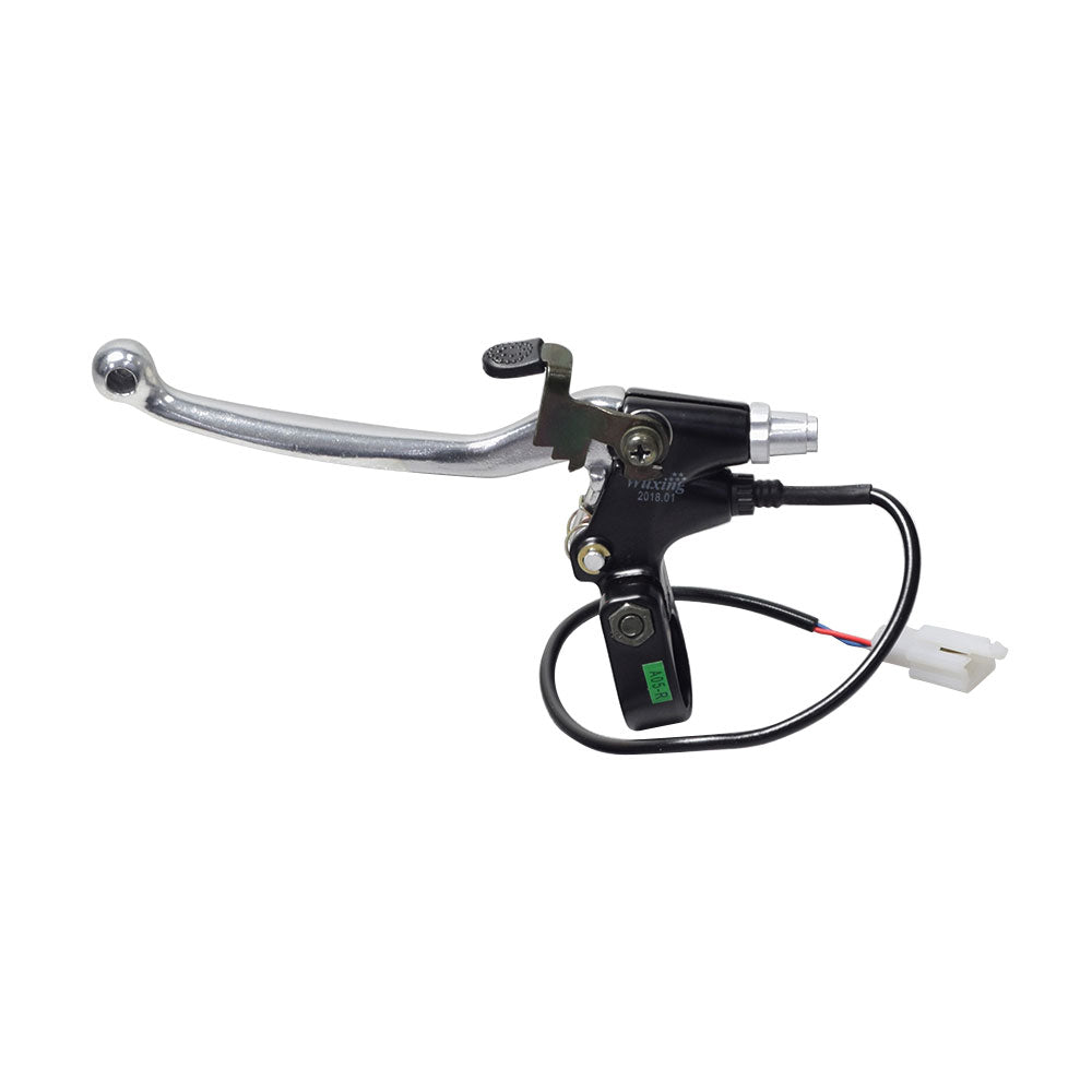 Original Right Brake Lever for the Drive ZooMe R3 (R318CS) Mobility Scooter, featuring a polished metal handle and a visible two-wire connector, shown in close-up detail.