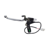 Locking 2-Wire Brake Lever for Electric Scooters (Wuxing) featuring a polished metal handle and visible screw, designed for electric scooters with a push-down lever lock mechanism.