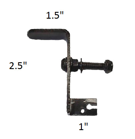 Right Wheel Brake for the Drive Medical Adjustable Height Rollator with 6 Casters, featuring a black metal handle, screw, and nut, essential for maintaining your mobility device's functionality.