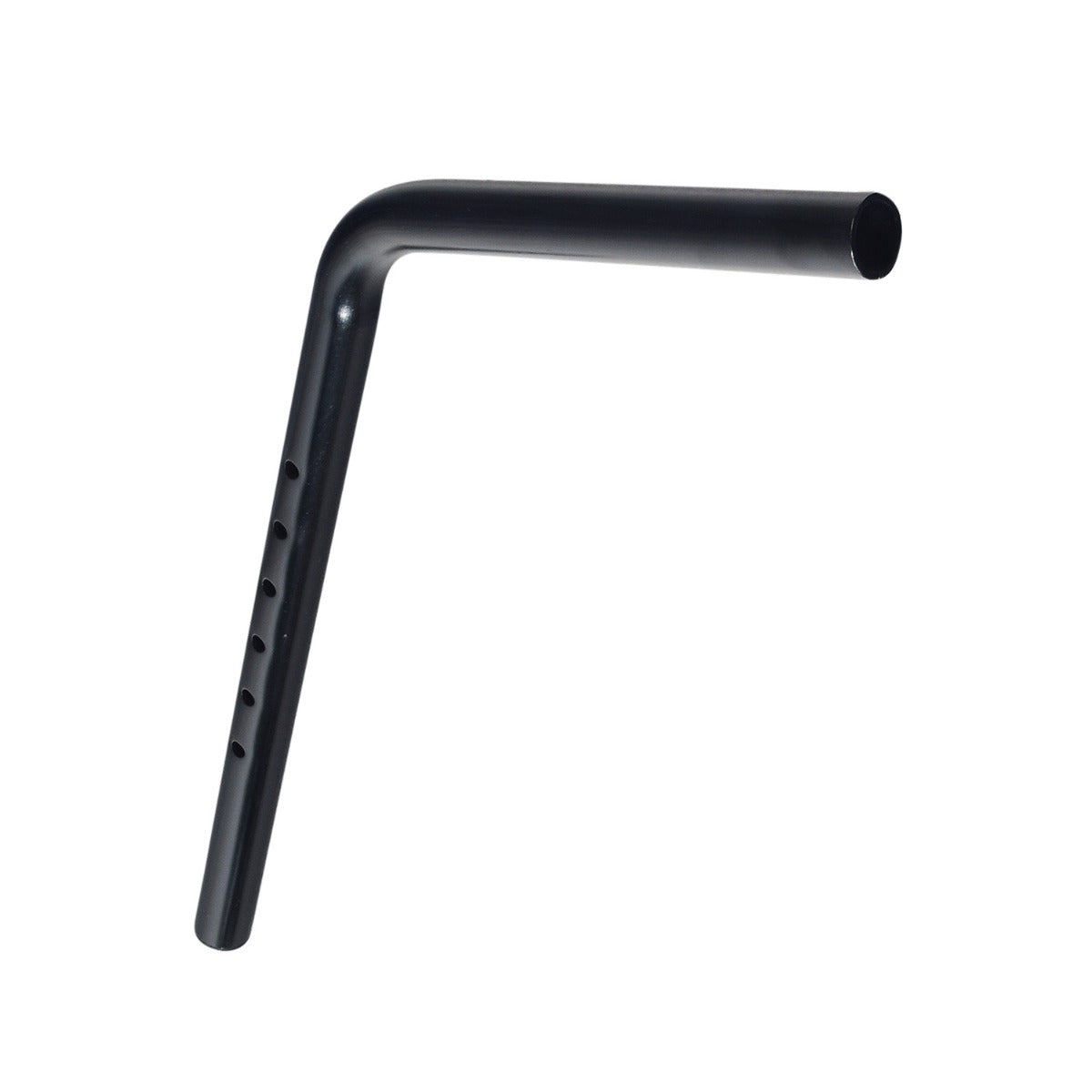 Left Handlebar for the Drive Medical Adjustable Height Rollator with 6 Casters. The image shows a black bent metal rod, compatible as a replacement part for the specified rollator.