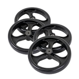 8 Front Caster Wheel for the Drive Duet Rollator/Transport Chair, showing multiple black wheels grouped together, highlighting the detailed design and structure of the replacement caster wheel.