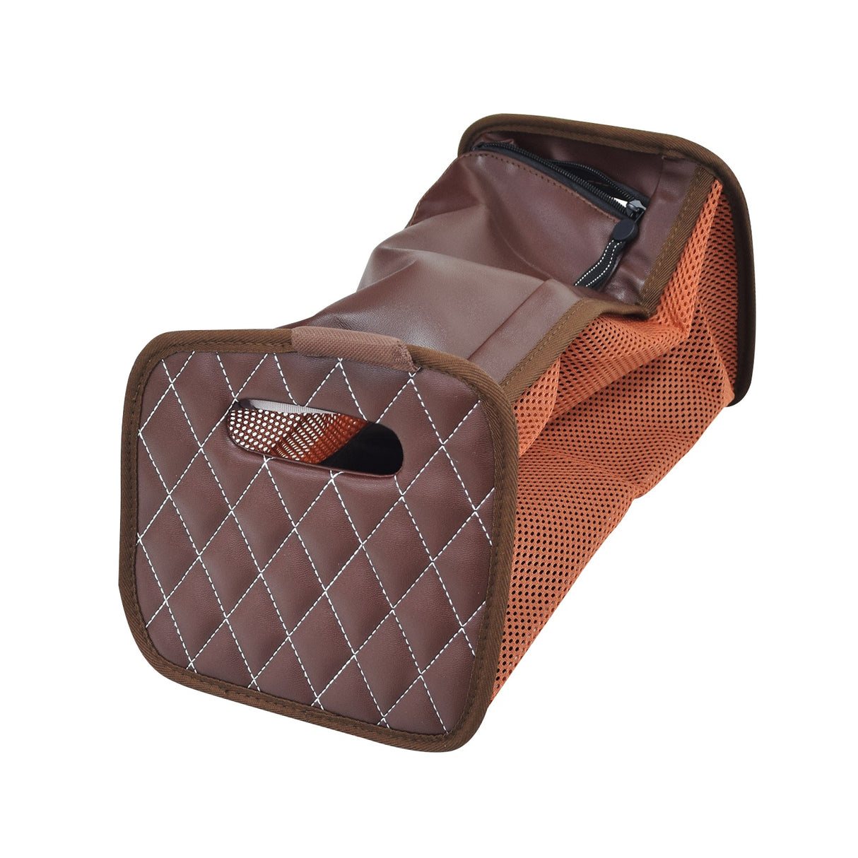 Tote Bag for the Drive Medical Nitro DLX & Nitro Elite CF Rollators, featuring a zippered vinyl flap over a mesh body, designed for convenient storage on compatible rollator models.