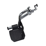 Swing Away Footrest for the Drive Medical Viper JR (Set of 2), featuring black and silver stand with a foot pedal and strap, designed to enhance scooter or power chair functionality.