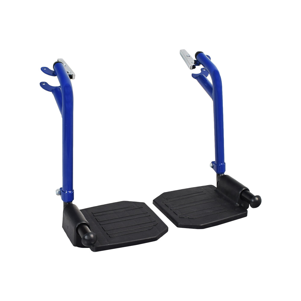 Footrest for the Drive Medical Blue Streak Manual Wheelchair (Set of 2) (Blemished) showing minor scuffs and scratches on the mounting bracket and lever, but fully functional.