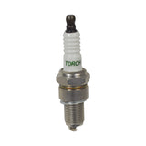 Spark Plug for the Coleman CT200U Trail & CT200U-EX Mini Bikes, featuring a metal body with a prominent white and green tip, essential for various 6.5 hp gas engines.