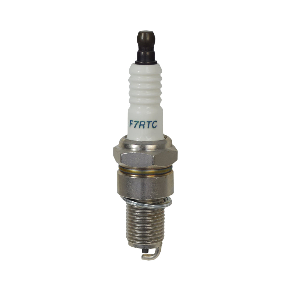 Spark Plug for the Baja Mini Bike MB165 & MB200 (Baja Heat, Mini Baja, Baja Warrior) - Close-up of a spark plug with a white tip and silver body, essential for various small 6.5 hp gas engines.