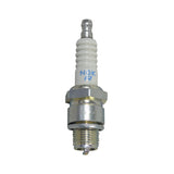 B6HS Spark Plug for Vintage Vespa Scooters, featuring a close-up of the white and silver tip, ideal for rich gas/air mixtures and city riding.