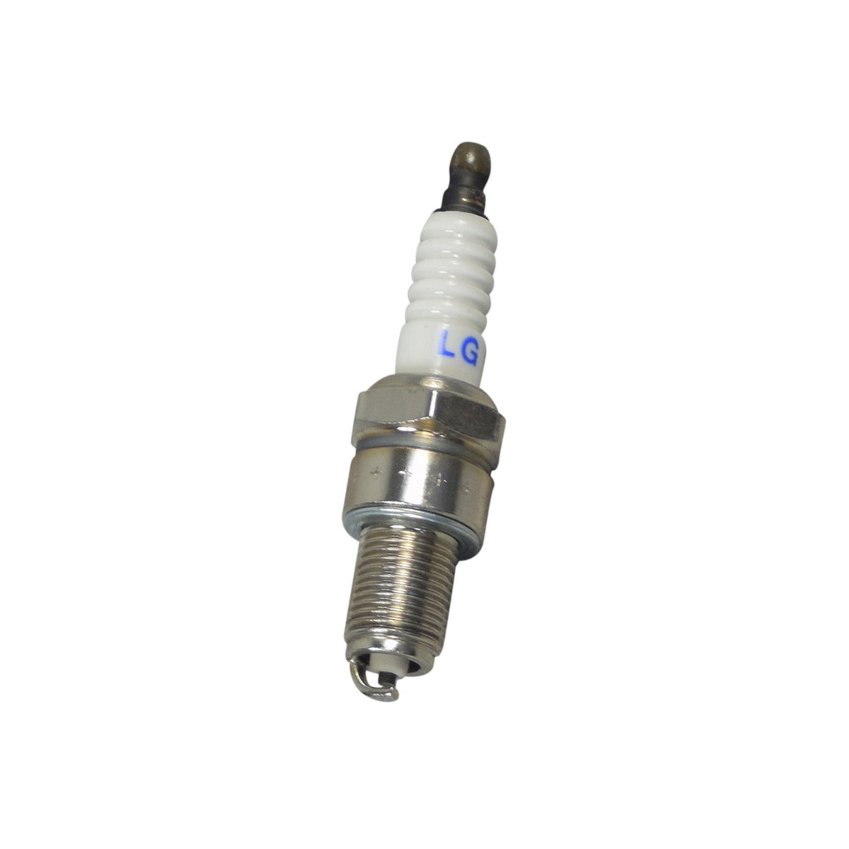 F7TC Spark Plug for Predator 224cc 6.6 HP Go-Kart Engine, featuring a white and black tip, shown in a close-up image highlighting its detailed construction.