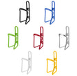 Delta Alloy Bottle Cage, a lightweight and durable aluminum bike accessory, designed for easy tube mounting to securely hold your water bottle during rides. Shown in various colors.