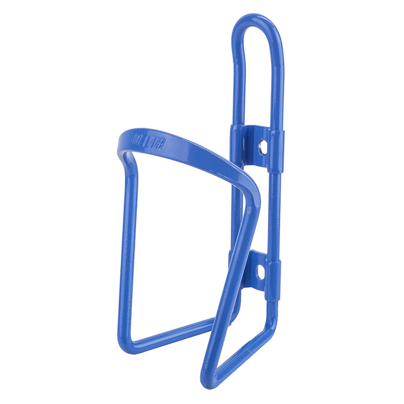 Delta Alloy Bottle Cage shown in close-up, highlighting its sturdy and lightweight aluminum construction designed for easy tube-mounted installation on bicycles.