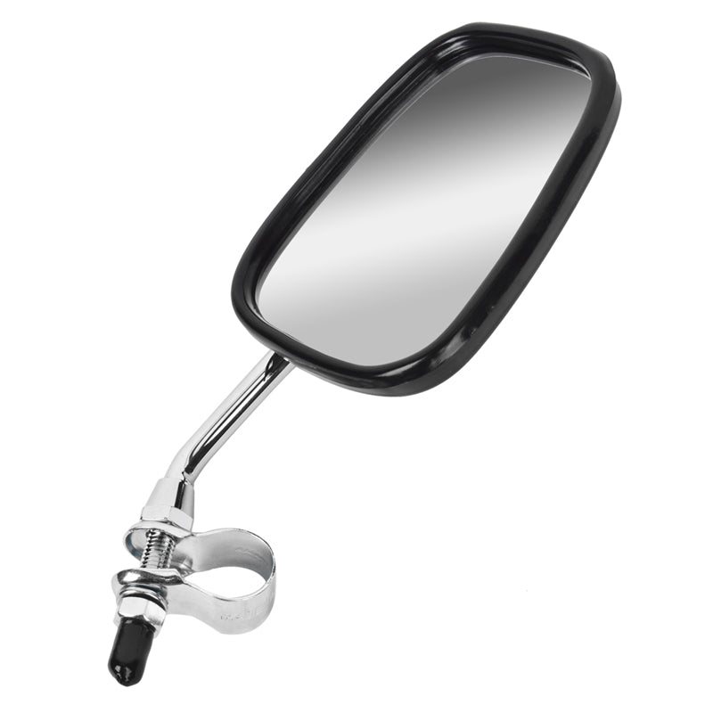 Deluxe Mirror at 6 Length featuring a handlebar mount and clip, suitable for bikes, scooters, and e-bikes. This Sunlite accessory enhances visibility and safety.