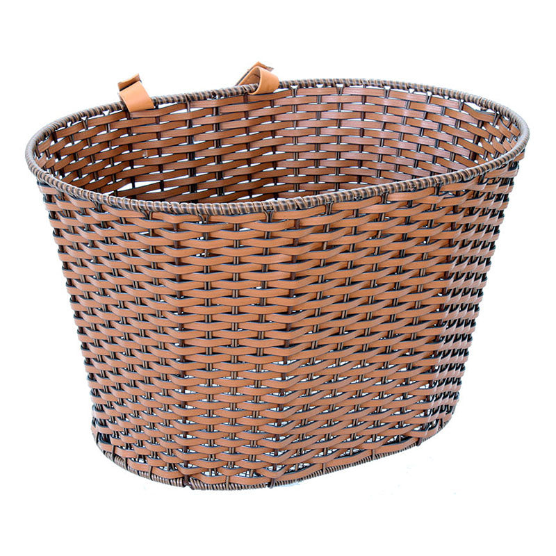 Deluxe Rattan Basket with handles, ideal for bikes and scooters from Sunlite, featured on a white background.