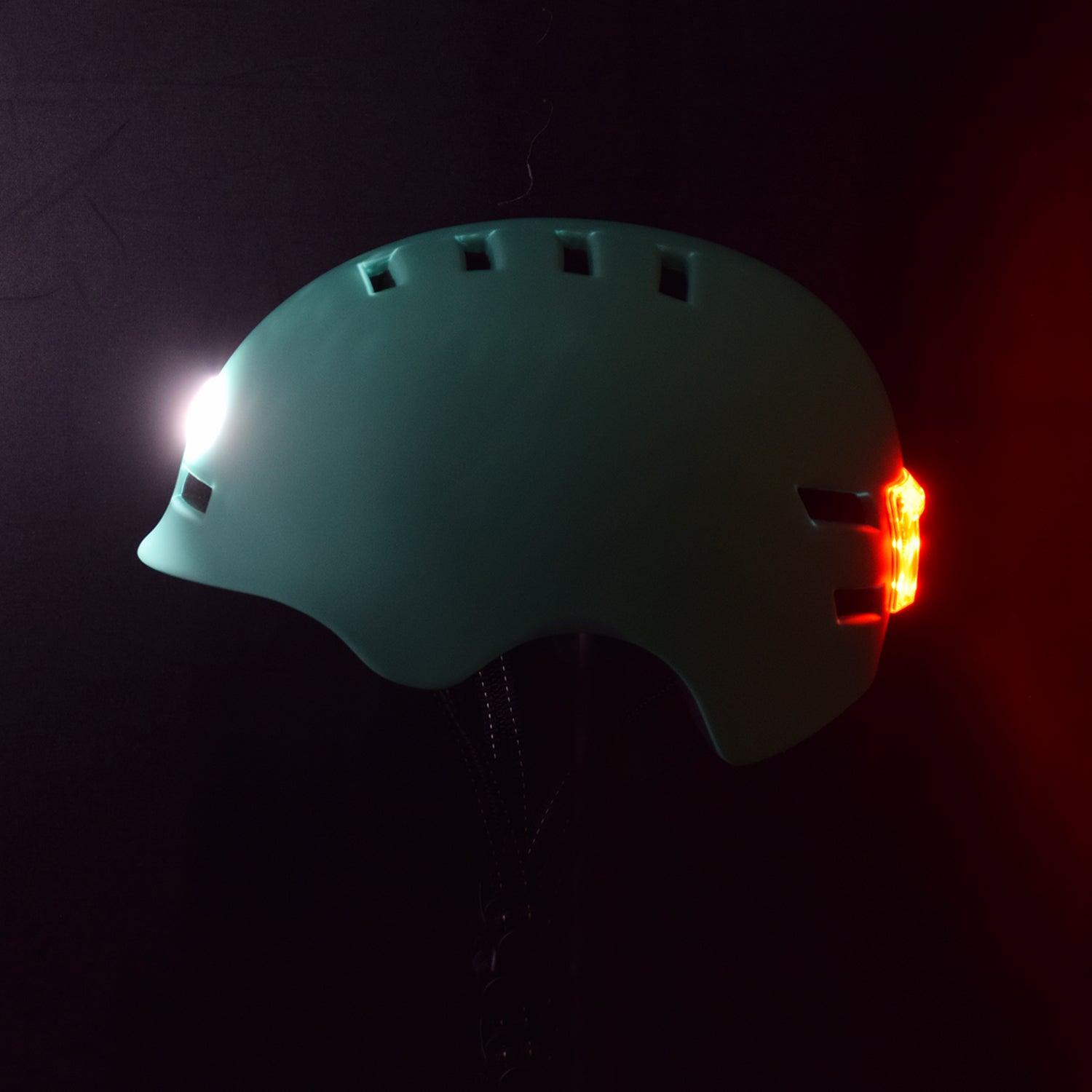 Dual Light-up Helmet for Bikes & Scooters featuring front and rear LED lights, impact-resistant hardshell, and adjustable fit.