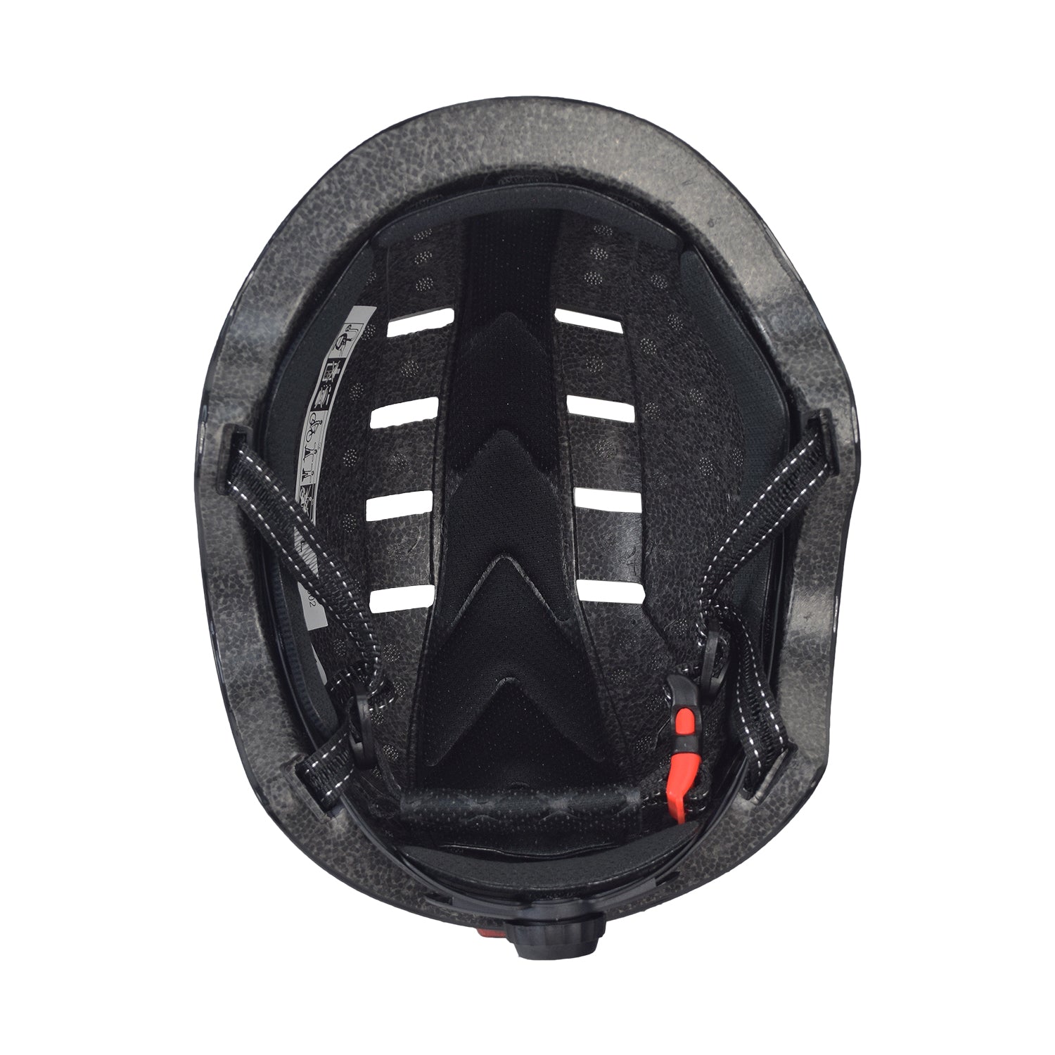 Dual Light-up Helmet for Bikes & Scooters with white strap, featuring a black hardshell exterior.