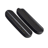 Black 10 Desk Length Padded Vinyl Armrest for Mobility Scooters (Set of 2) featuring black plastic construction and multiple mounting holes for easy installation.