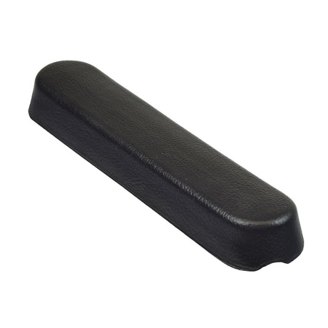 9-1/2 Desk Length Black Urethane Armrest for Wheelchairs, shown as a black plastic case shaped to fit various wheelchair models, emphasizing its functional design and replacement capability.