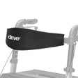 Black padded backrest with white Drive logo for the Drive Medical Compact Folding Rollator (RTL10288BK), shown mounted between the rollator's handle posts - part RTL10288BK-30