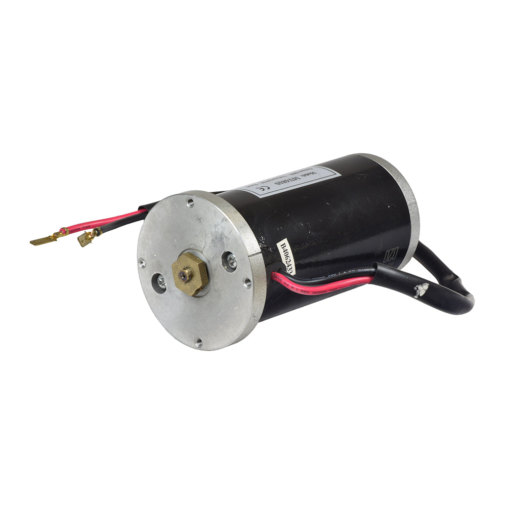 Drive Motor (MY6810) for the Go-Go Elite Traveller (SC40E/SC44E) and Ultra X (SC40X/SC44X) Mobility Scooters, featuring a black and silver metal body with visible cable connectors and label.