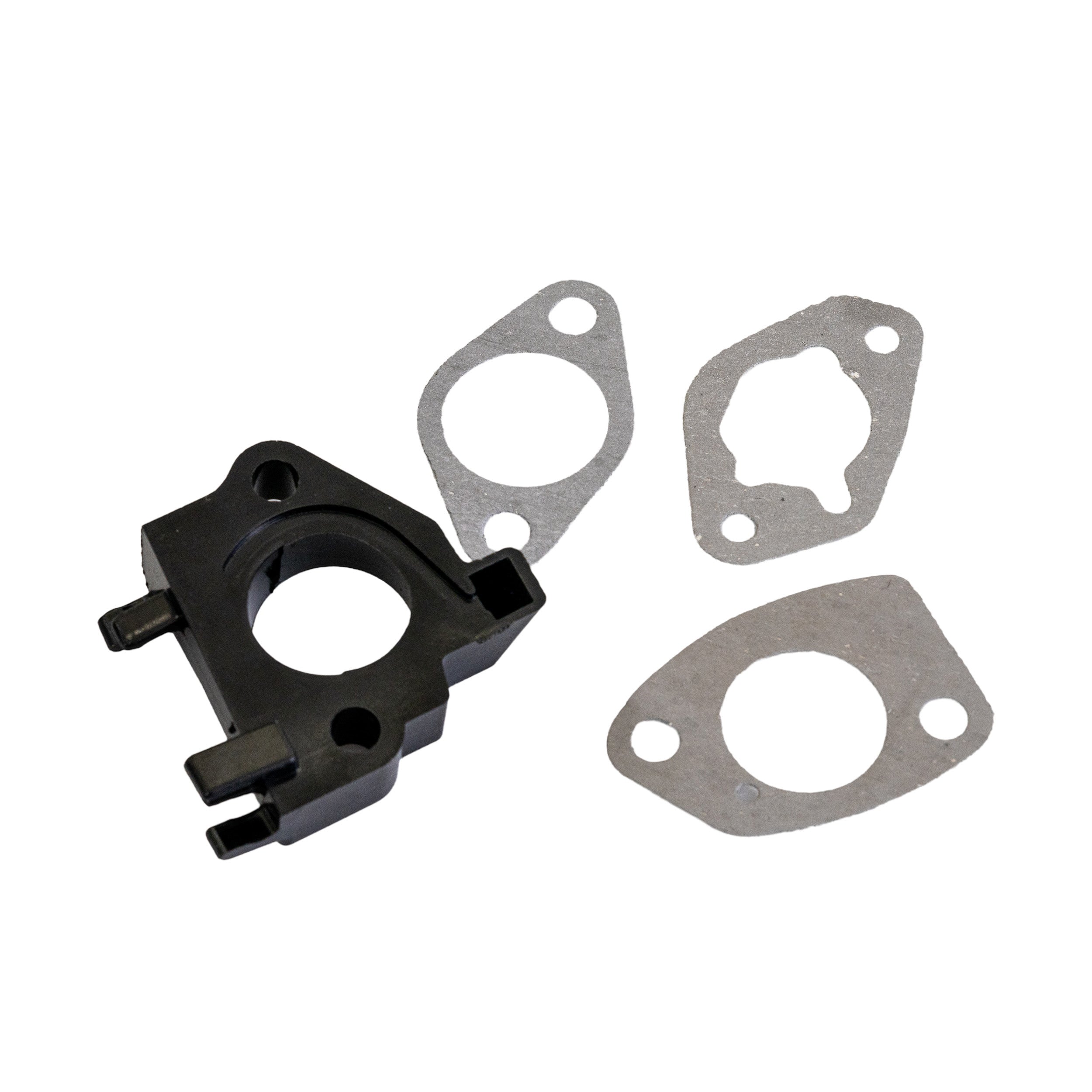 Carburetor Gasket Kit with Spacer for 13 HP Honda GX390 Engines, featuring three gaskets and a high-temperature phenolic plastic spacer, designed for carburetor base configurations and engine compatibility.