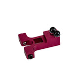 Red Folding Locking Latch for Drive Medical Nitro Rollator, Hemi, and Tall models, featuring visible black screws and nuts for secure attachment, ensuring functionality and compatibility with your mobility device.