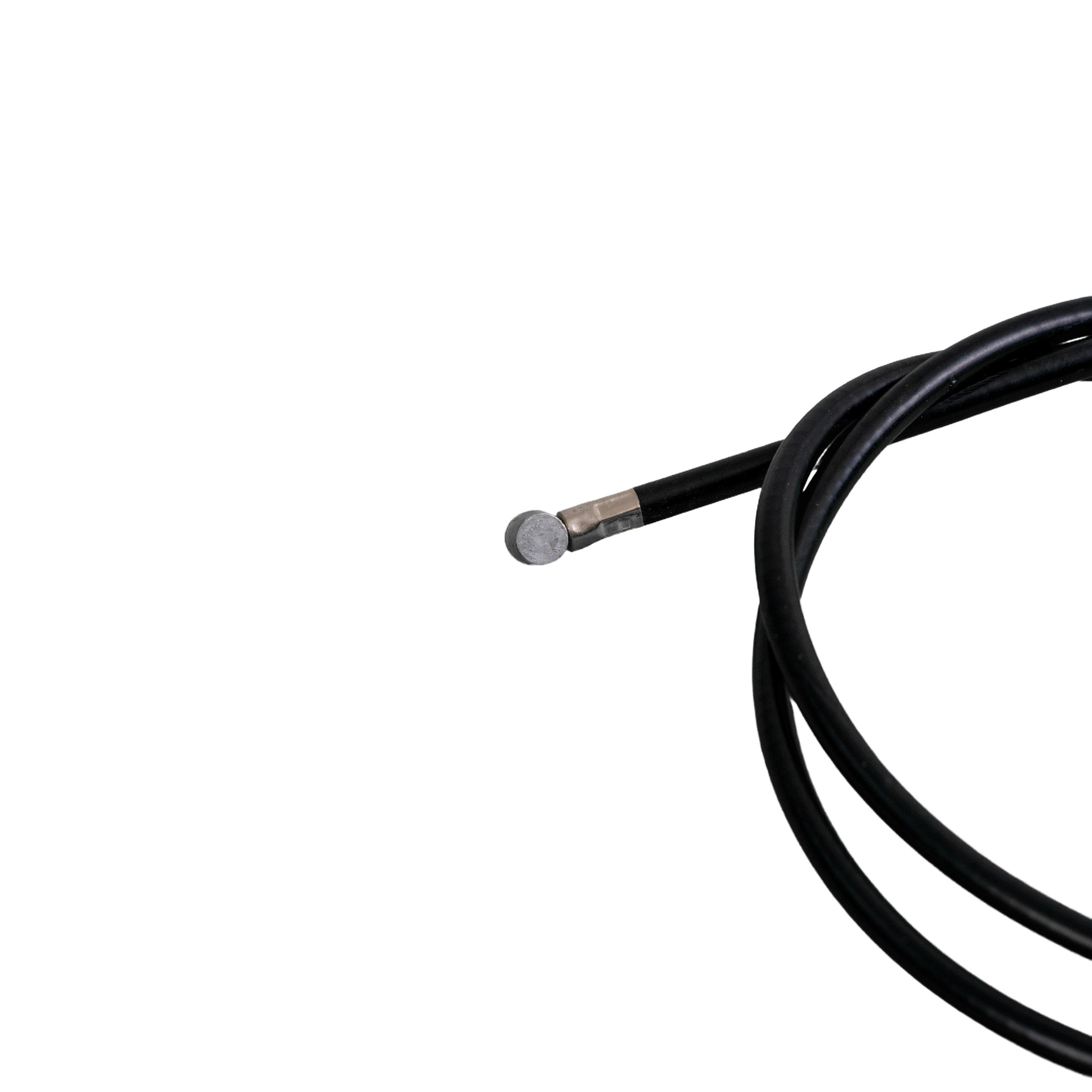 Brake Cable for the Drive Medical Nitro Rollator, featuring a black wire with a round barrel end and a straight wire end, shown in close-up against a white background.