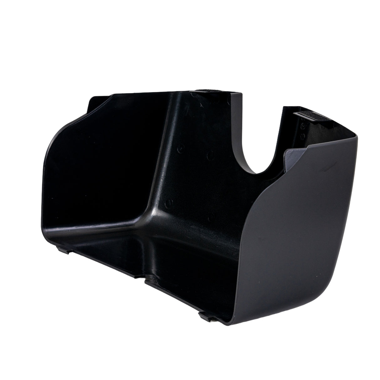 Battery Shroud Cover for the Pride Victory 9 and 10 mobility scooters, shown as a black plastic container with holes, designed to fit over the battery compartment.