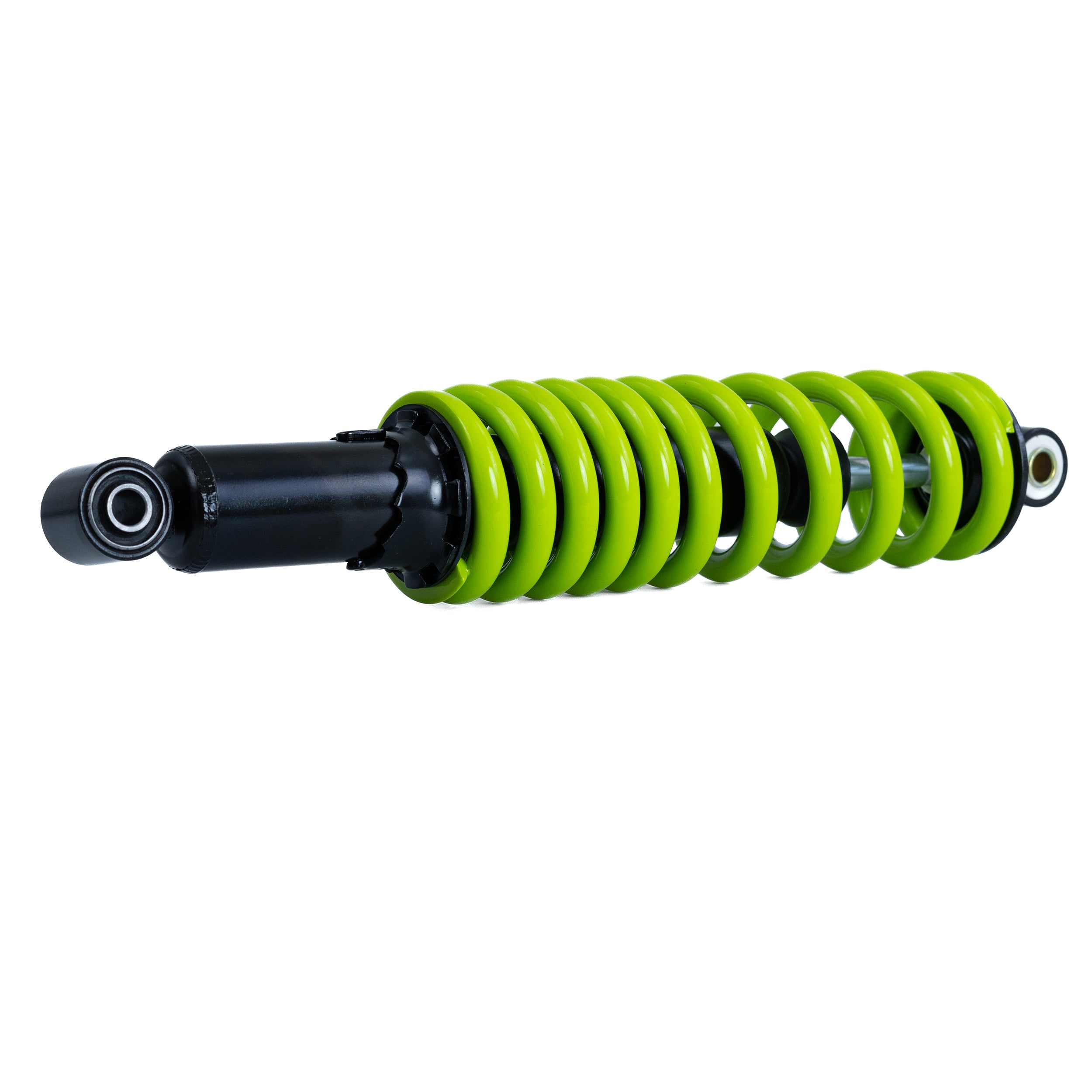 Rear Shock Absorber for the Coleman AT200-B ATV featuring a robust green coil and black handle, designed to enhance ride comfort and durability by replacing damaged or worn-out shocks on ATV's rear end.