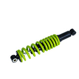 Rear Shock Absorber for the Coleman AT200-B ATV, featuring a green coil spring and black shock absorber, designed for enhanced comfort and maintenance on the ATV's rear end.