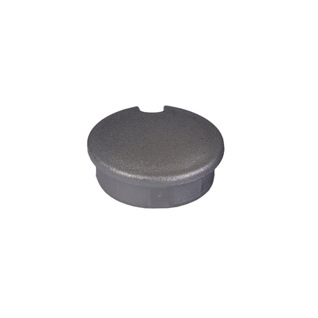 Wheel Cap for the Golden Buzzaround CarryOn (GB120) Scooter; a round metal object with a central hole designed to protect the scooter's wheel bearings.