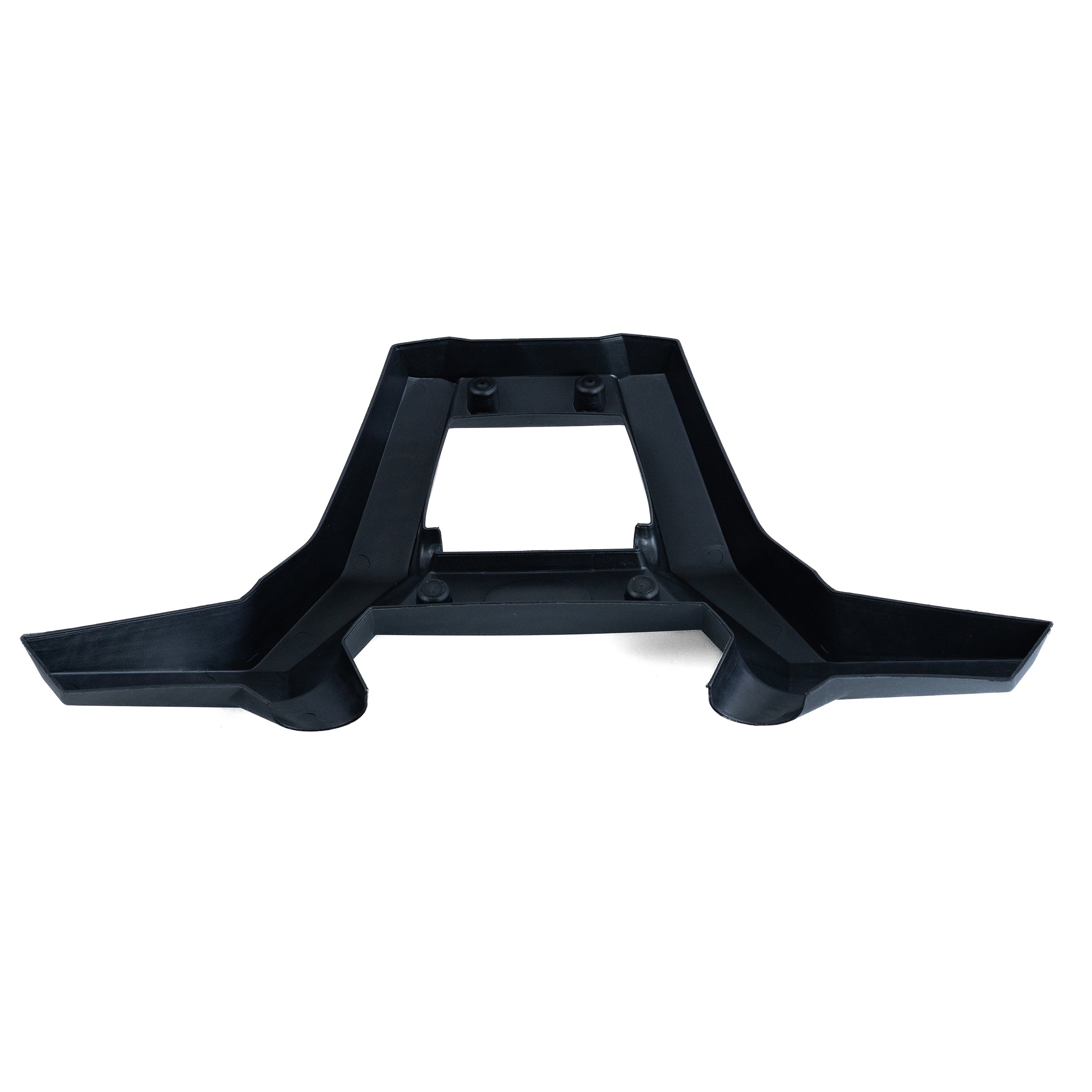 Front Bumper Guard for the Coleman AT200-B ATV: A black plastic cover with vent holes designed for the ATV's front, easily removable and reinstallable, essential for replacing a damaged nose piece.