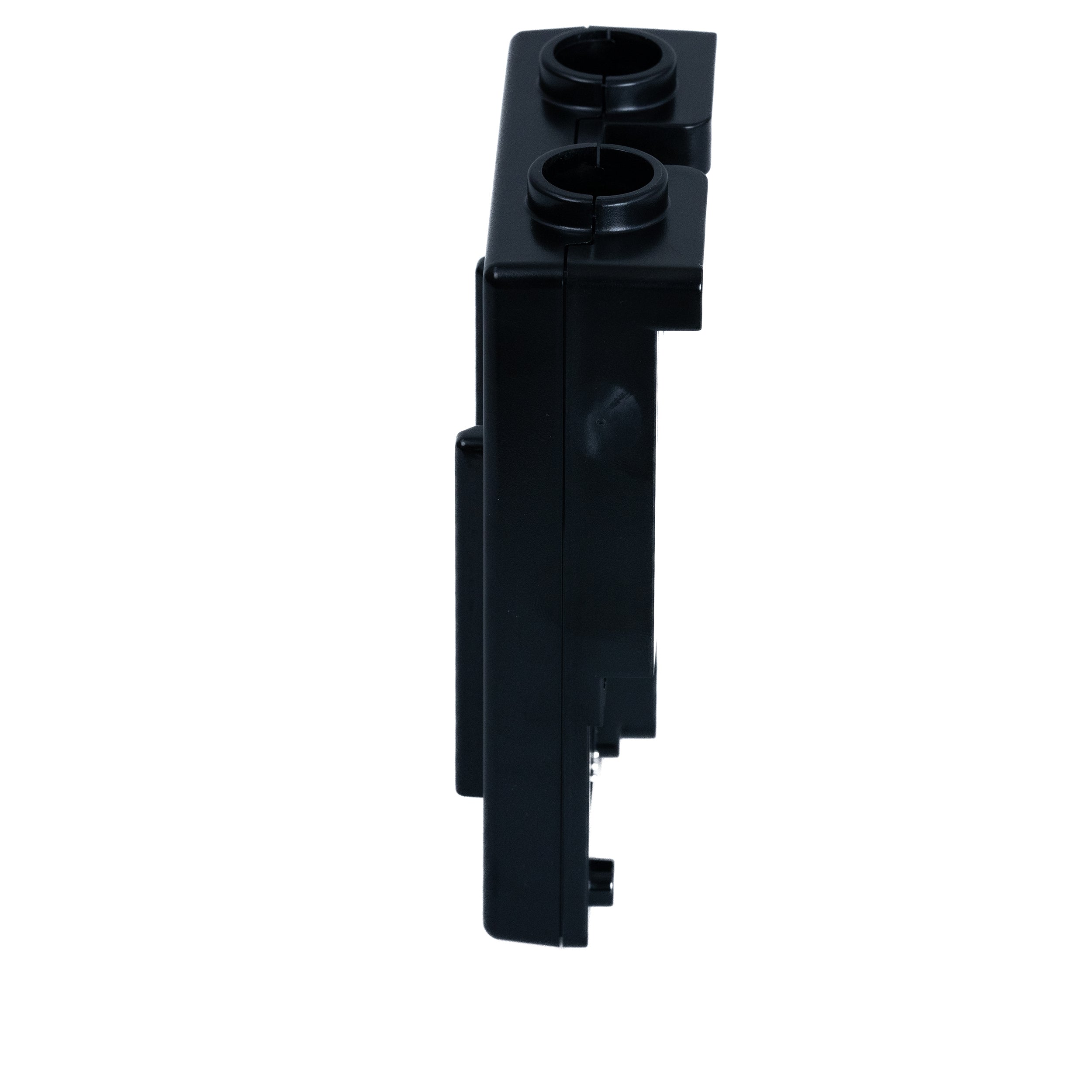 Control Box for the Mega Motion NM3002 Lift Chair, a black rectangular unit with two round holes, essential for replacing lift chair control mechanisms. Compatible with specific Mega Motion/Pride Mobility models.