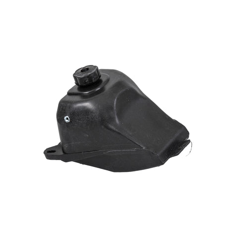 Fuel Tank for the Fit Right FRP DB001 50cc Dirt Bike, a small black plastic tank with a screw cap, featuring a truncated shape and four mounting holes.