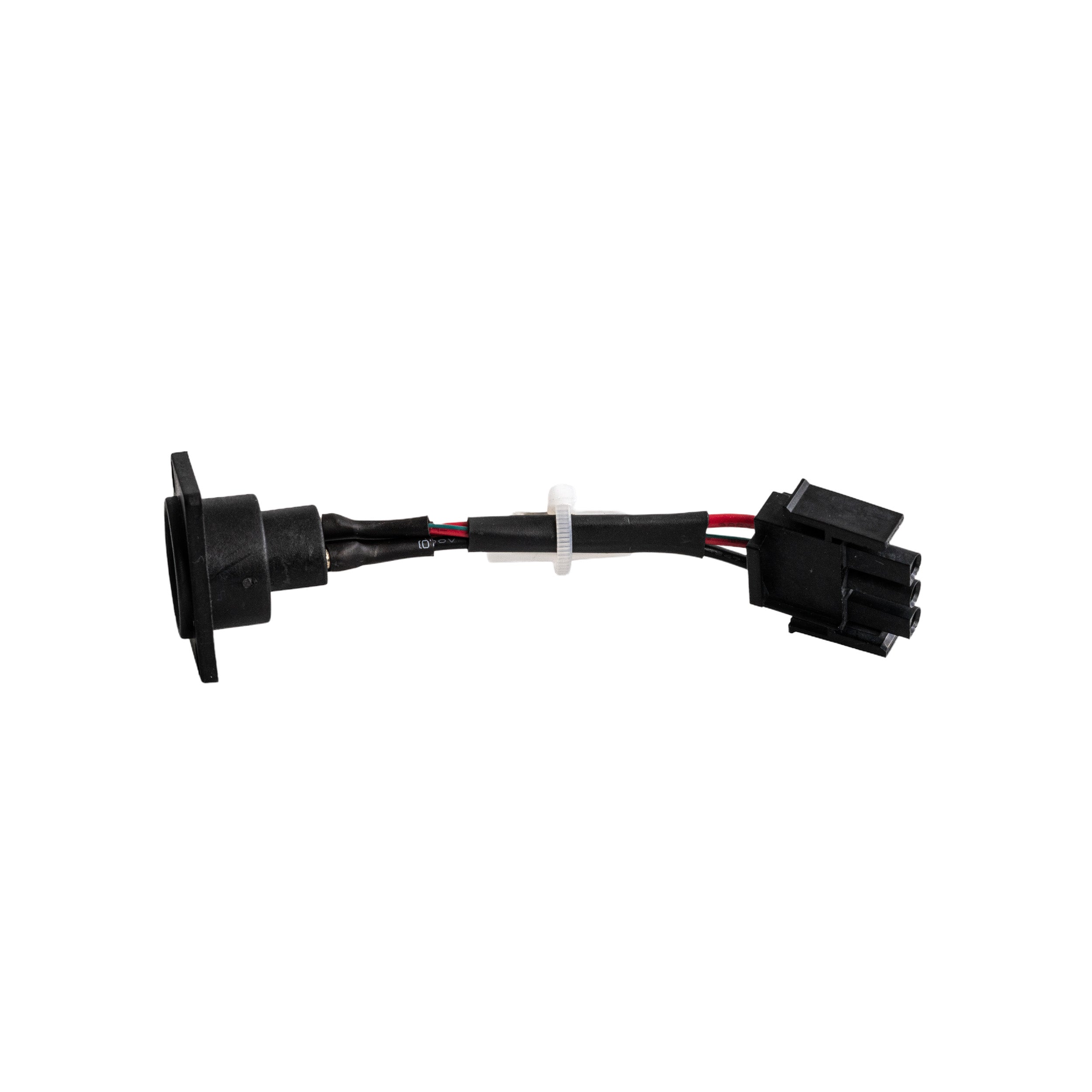 XLR Charging Port for Pride Victory 9, Victory 9.2, Victory 10, Victory 10.2 & Victory 10 LX, Pursuit 2 (S7132), & Zero Turn 10 Scooters, showing black electrical wire with red and white wires.