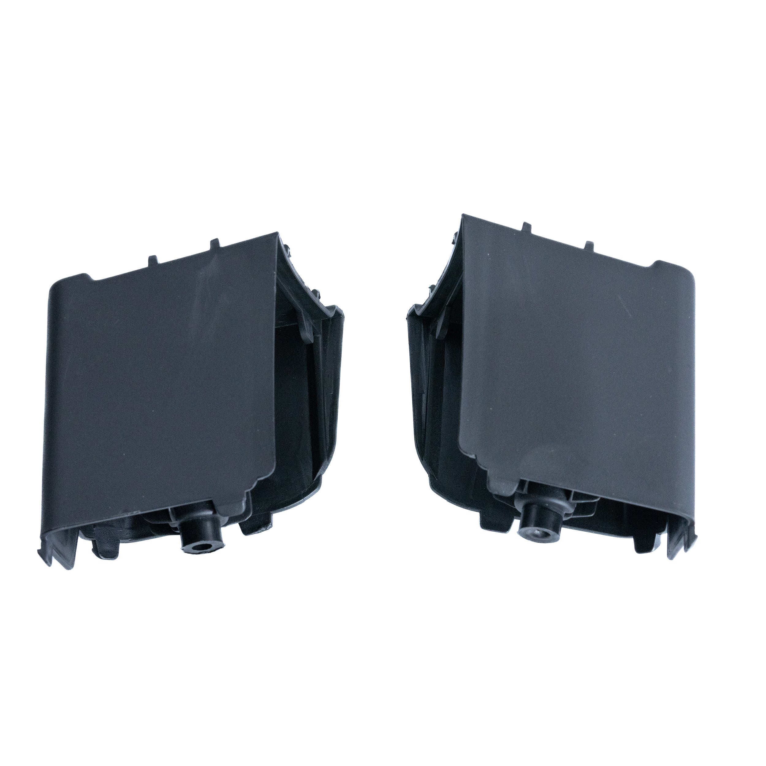 Double Footrest Adapter Blocks for the Coleman AT200-B ATV, a matched set of two black plastic parts designed to extend footrests for young riders, enhancing comfort and safety.