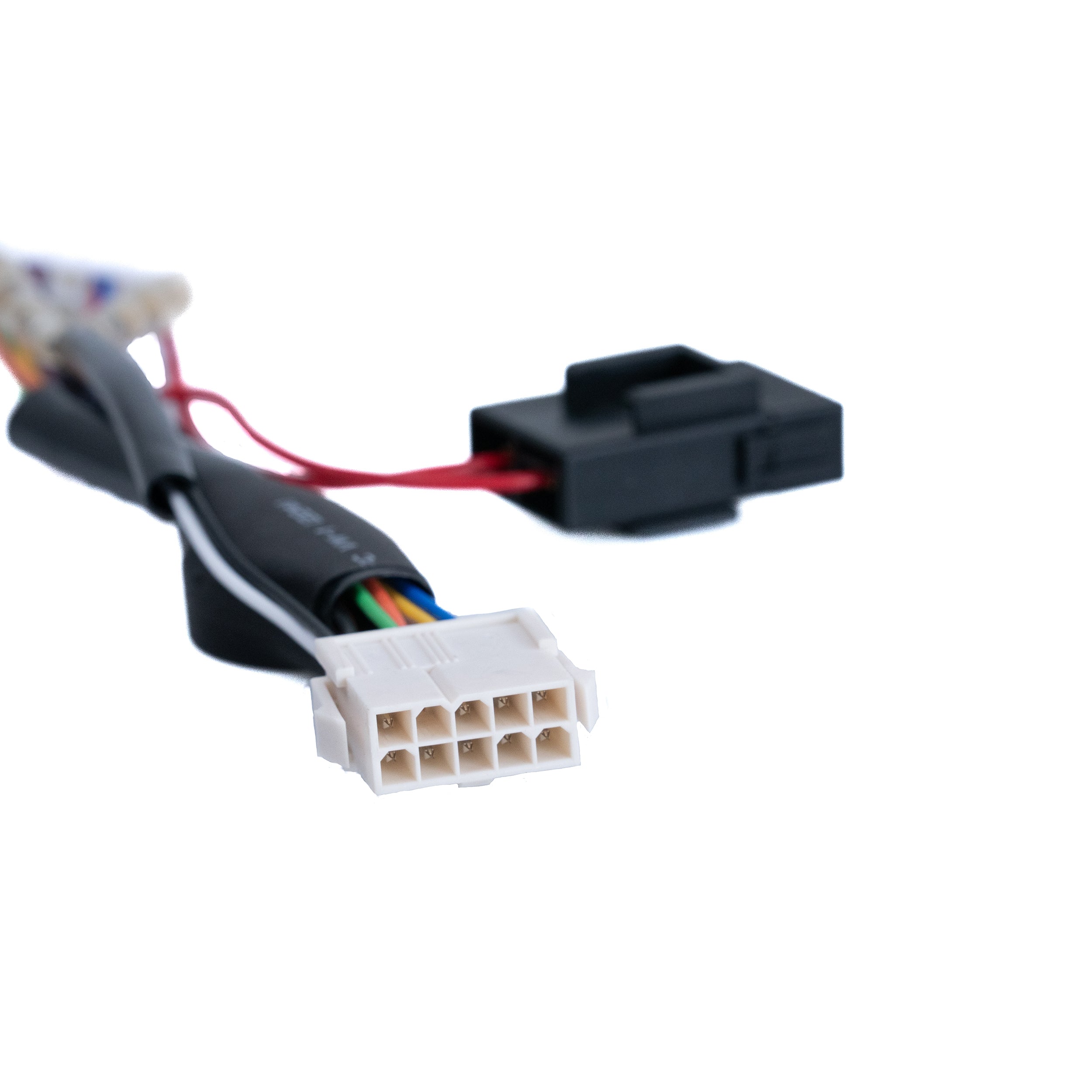 Close-up of the S-Drive Battery Wire Harness for Drive Medical Phoenix HD (PHOENIXHD3/PHOENIXHD4) Mobility Scooter, showing connectors and cables essential for the unit's electrical system.