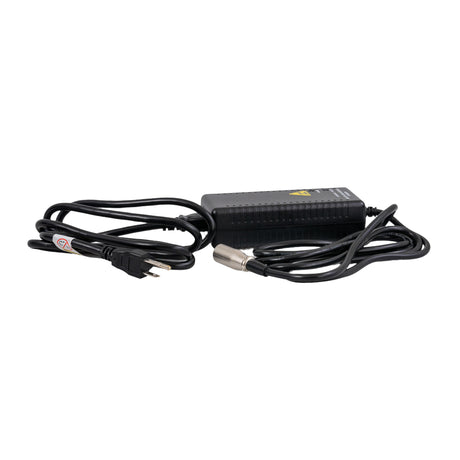 24 Volt 2.0 Amp XLR Battery Charger for Drive Medical Scout DST 3 & Scout DST 4 Mobility Scooters, featuring a black power cord with a silver XLR connector.