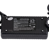 24 Volt 2.0 Amp XLR Battery Charger for Rascal Scooters & Power Chairs, featuring visible wires, a close-up of the XLR connector, and LED display. Suitable for sealed lead acid batteries.