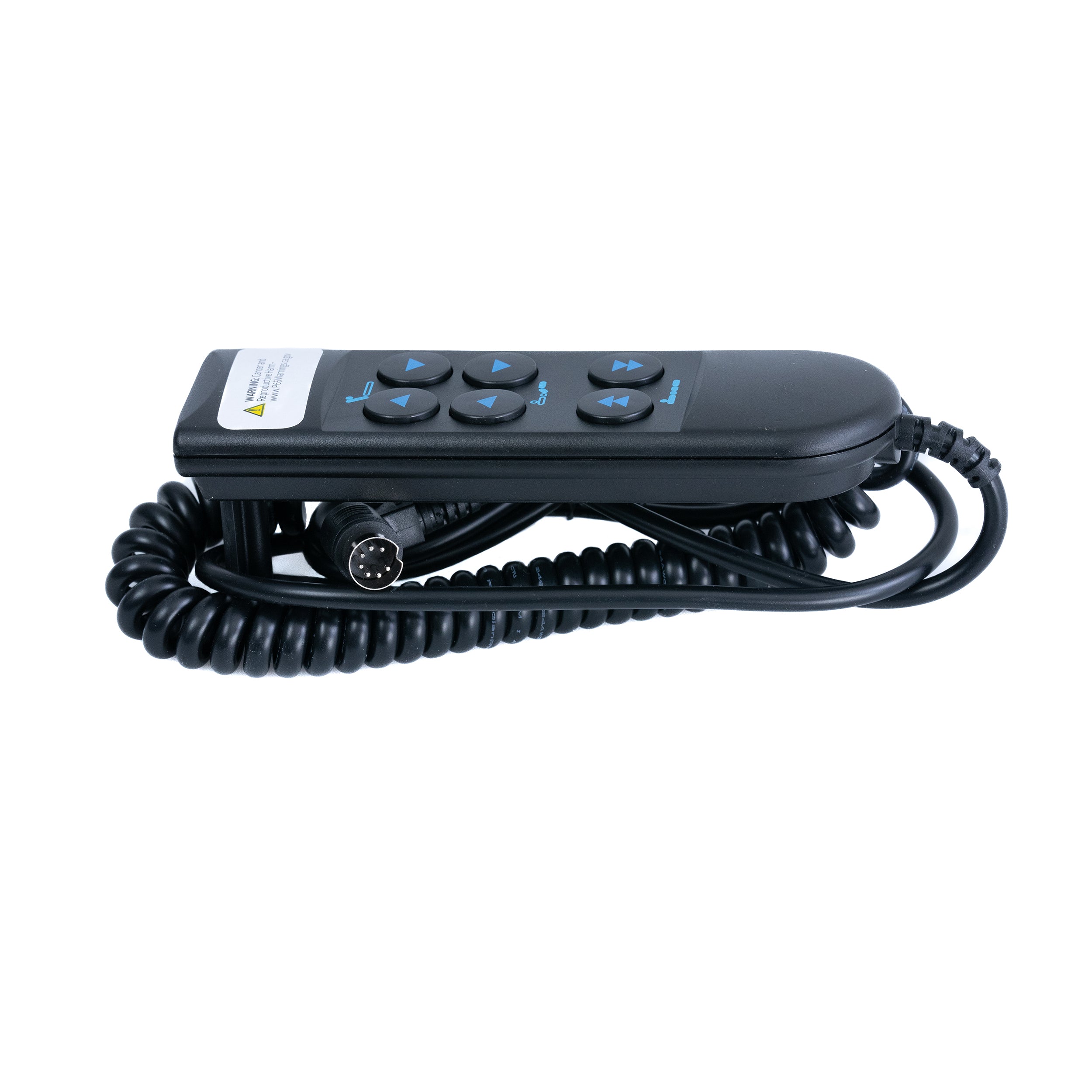 6-Button Hand Control Pendant for the Invacare Full-Electric Homecare Bed (5410IVC), featuring a black remote control with clearly marked buttons and a cord.