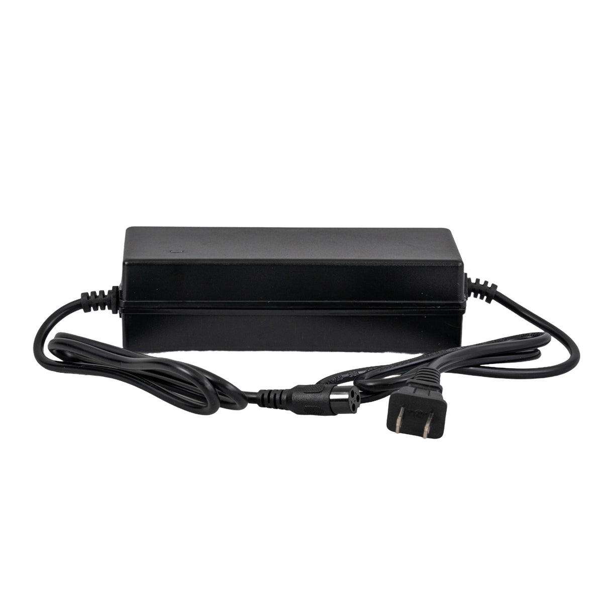 60 Volt 3.0 Amp 3-Prong Battery Charger (Standard) shown with a black power cord and plug, suitable for 60V electric scooters like the X-Treme XA-1000, featuring multi-color LED charge indicators.