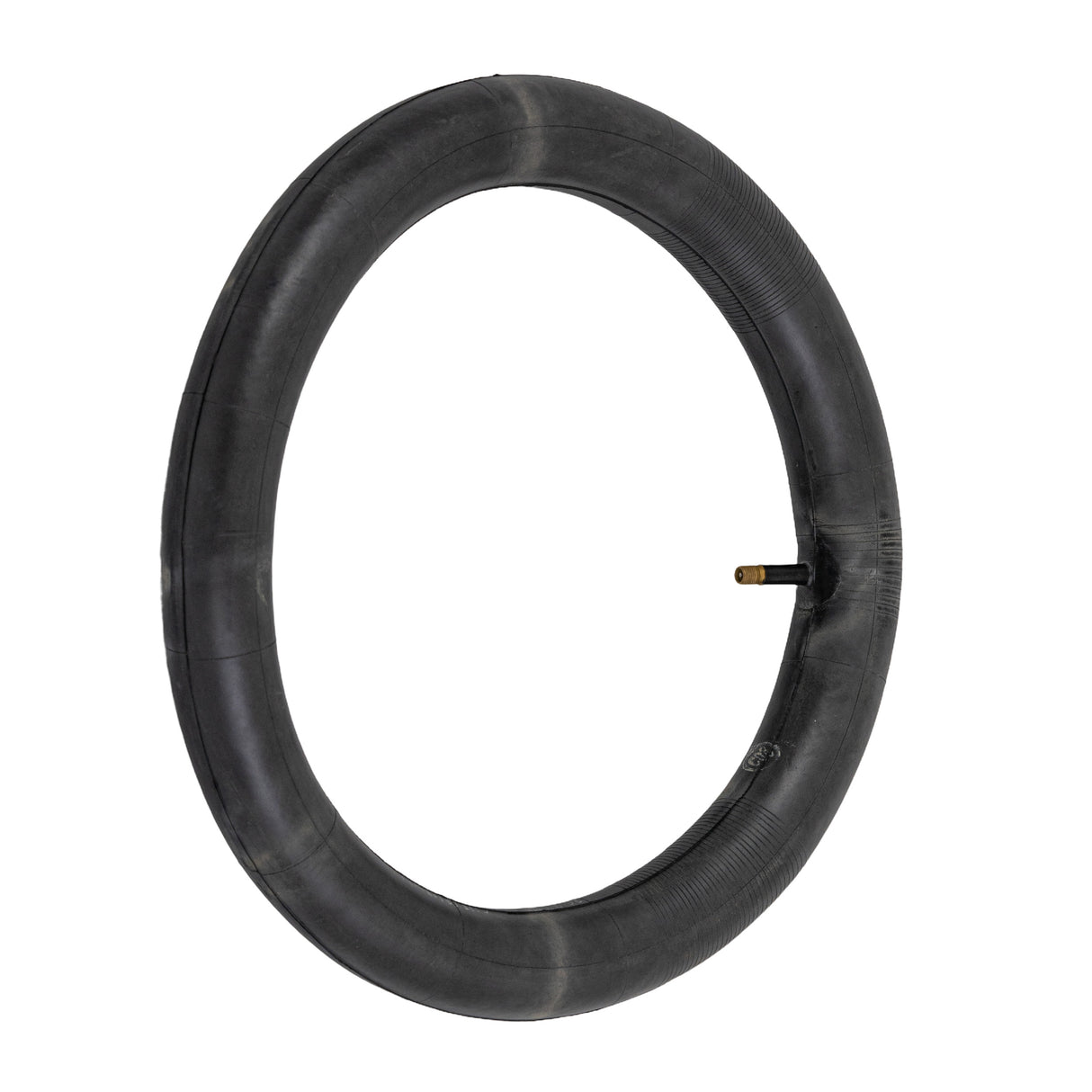 14x1.75 Bicycle Inner Tube with Straight Valve Stem, featuring a close-up of the black tire and metal Schrader valve stem, perfect for replacing old bike inner tubes.