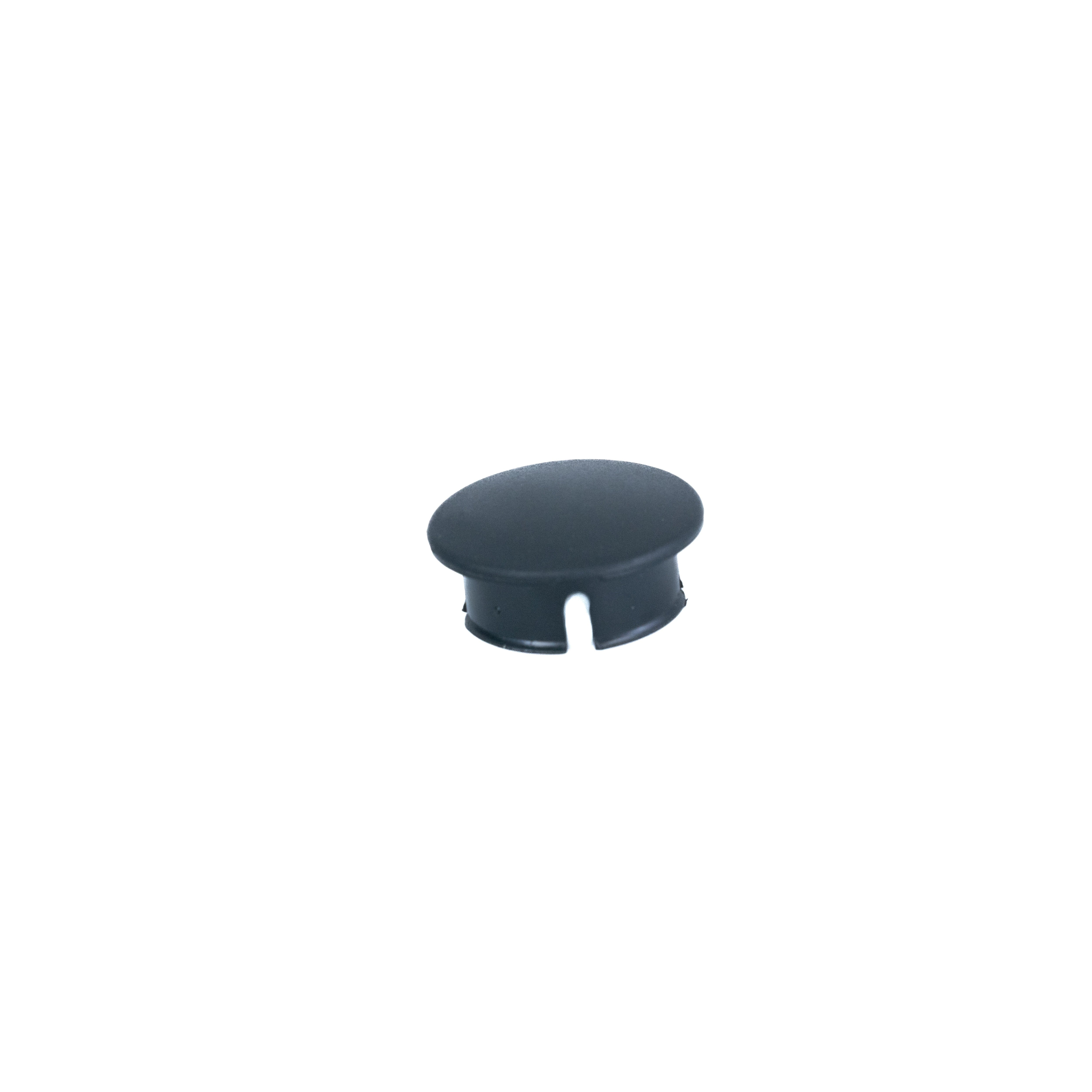 Caster Barrel Cap for the Jazzy Select GT power chair, a small black plastic component designed to fit over the fork assemblies, protecting the bearings from dirt and moisture, thus extending their lifespan.