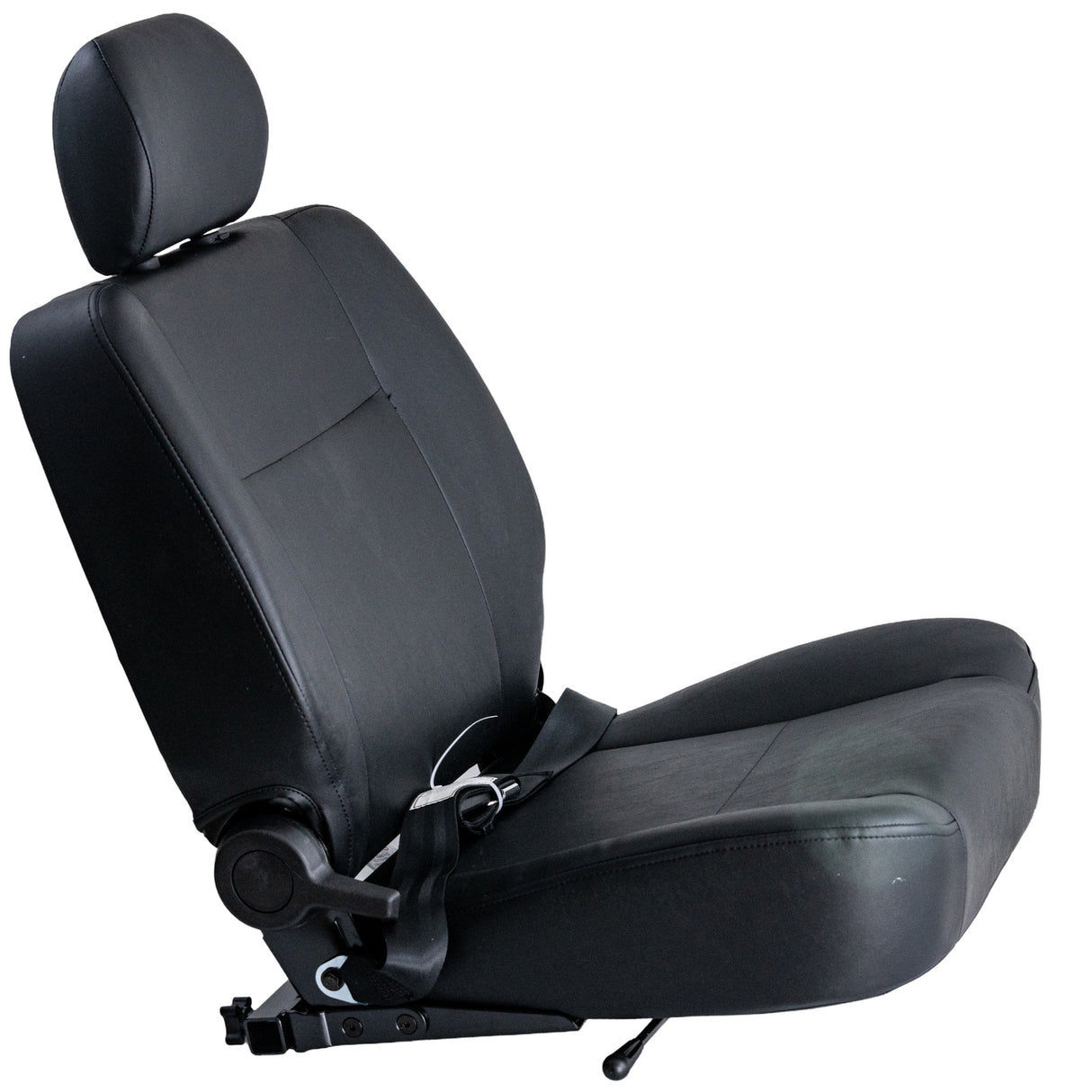 22x20 Hi-Back Seat Assembly for the Pride Maxima (SC901/SC941) featuring a black seat with headrest, armrests, and seat belt attached.